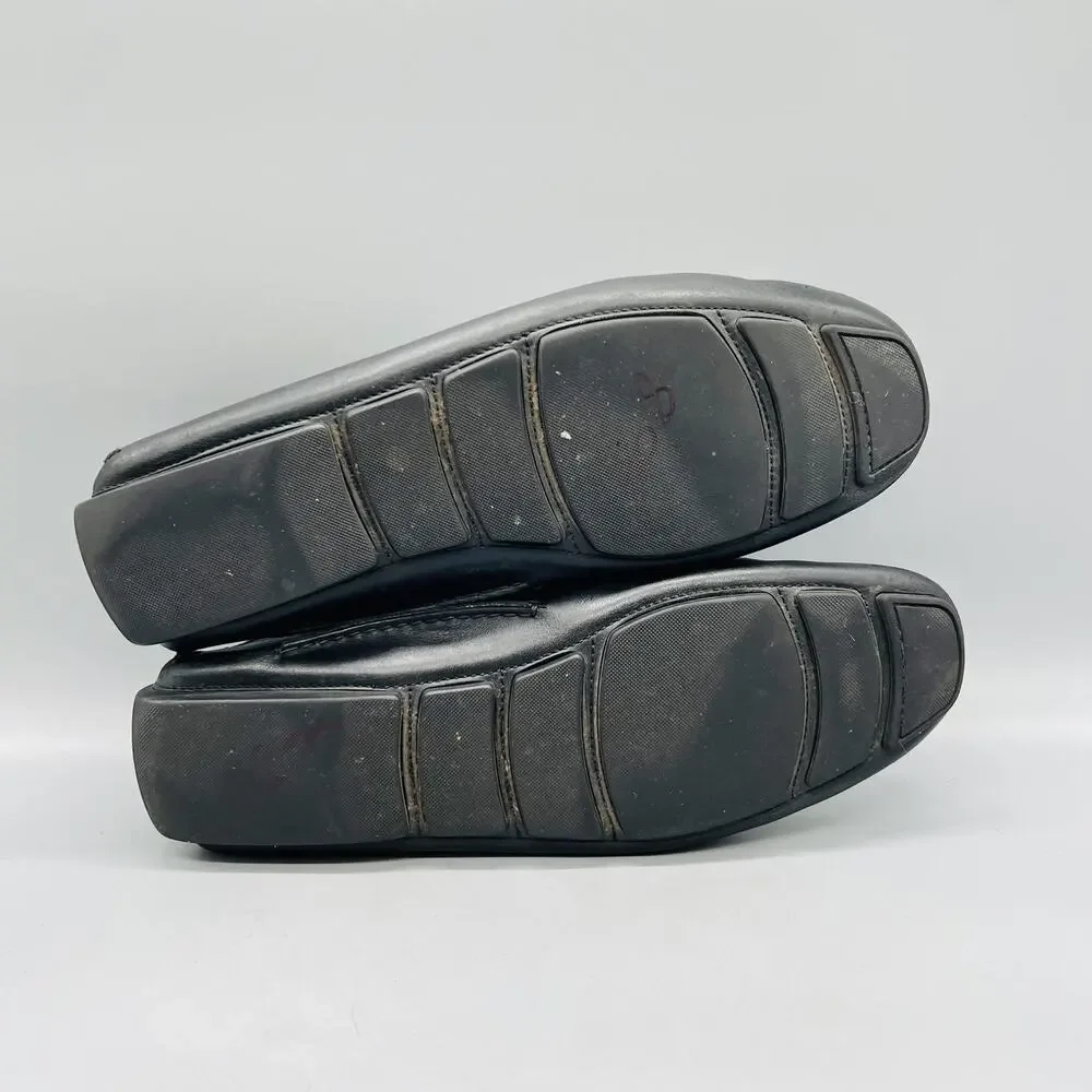 Bally Shoes Mens 9 Black Leather Driving Penny Loafers Slip On Casual Comfort